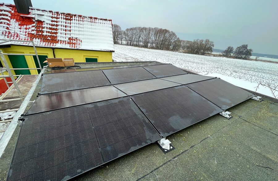 Solarmodul Installation